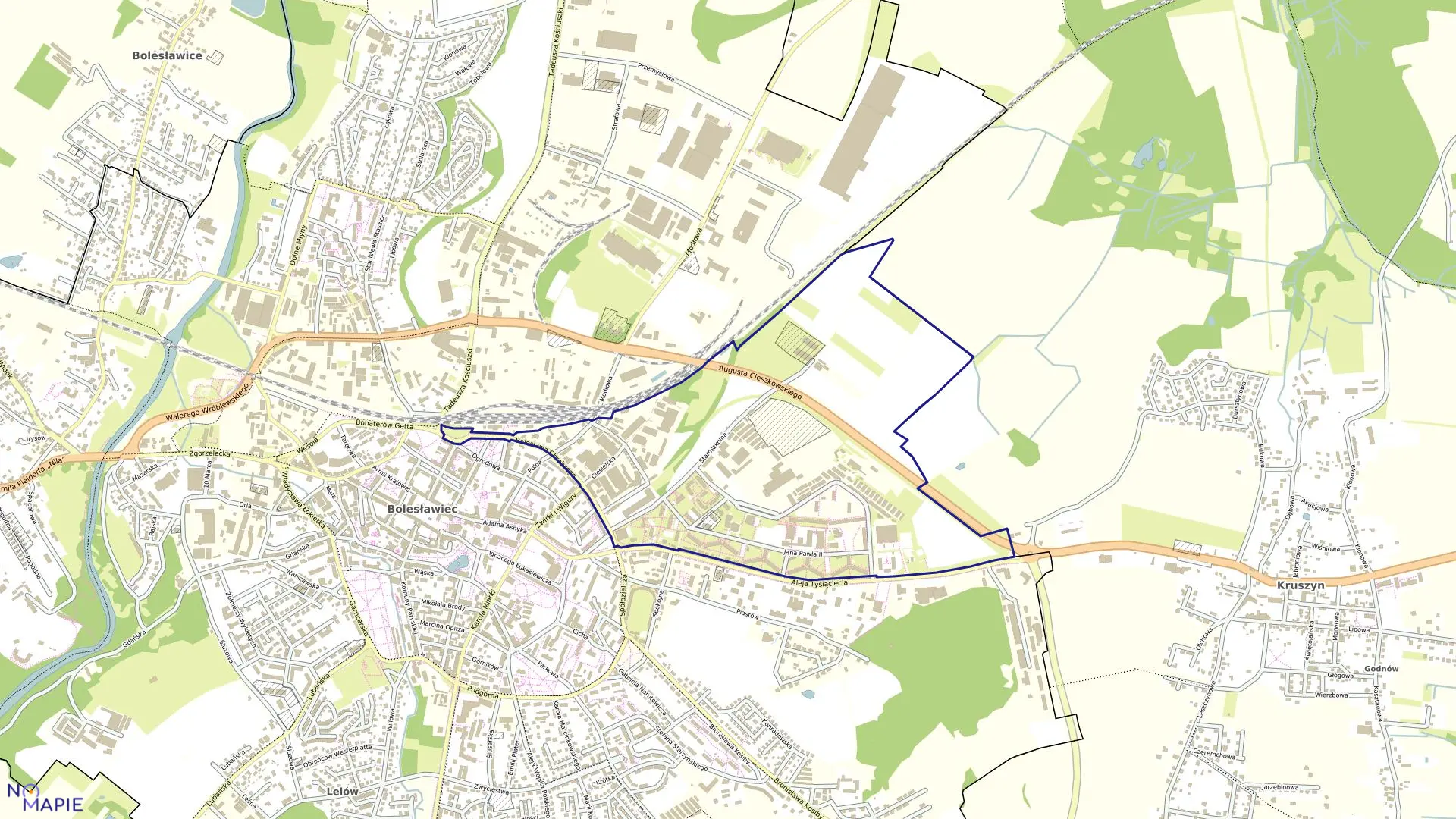 Mapa obrębu Bolesławiec-10 w mieście Bolesławiec