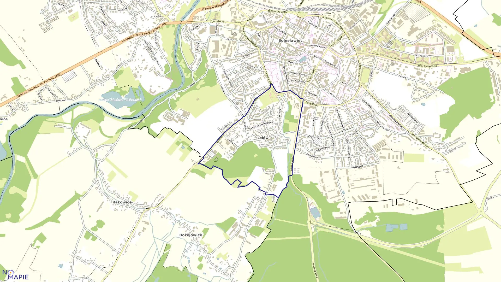 Mapa obrębu Bolesławiec-11 w mieście Bolesławiec