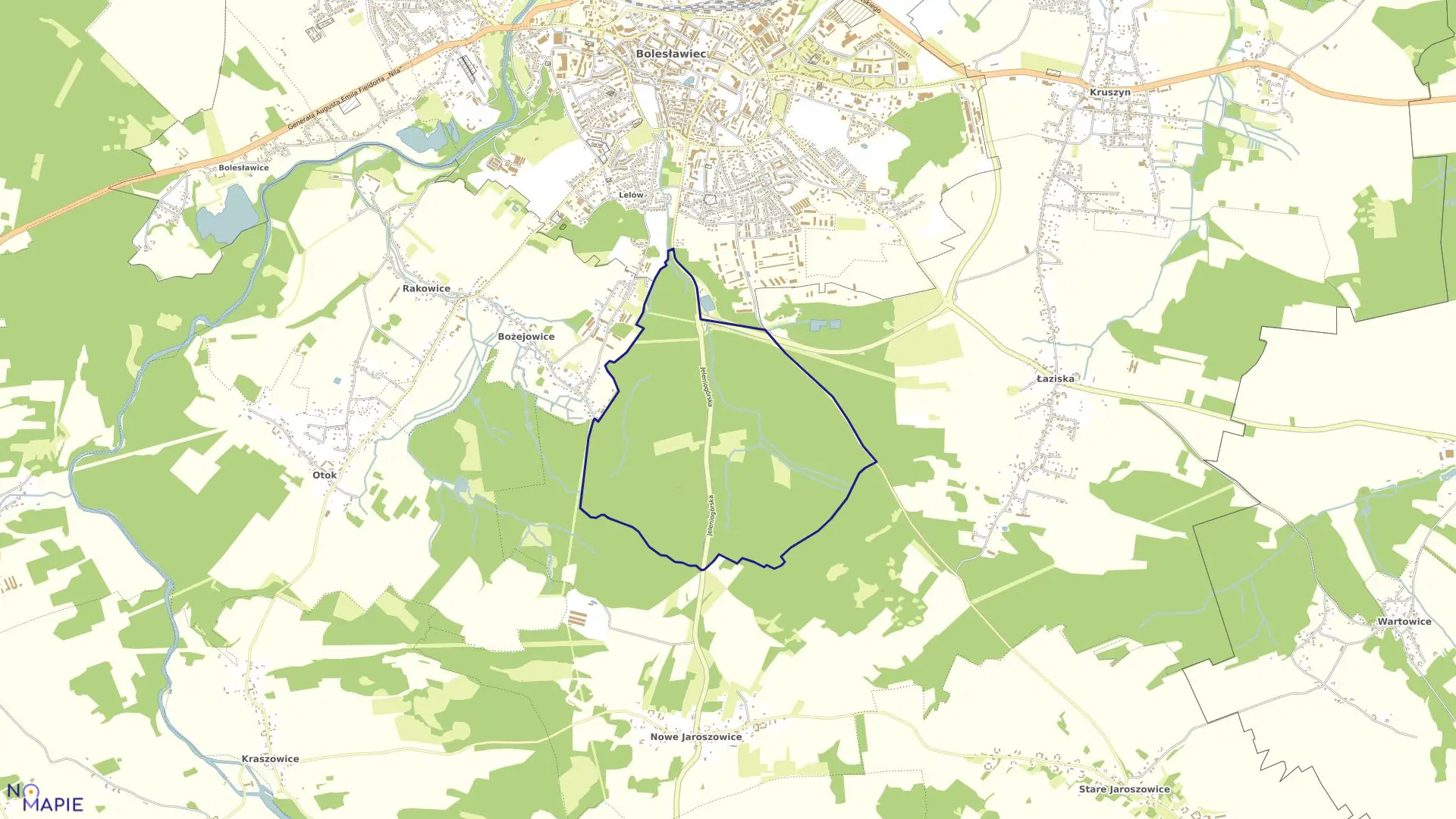 Mapa obrębu Bolesławiec-15 w mieście Bolesławiec