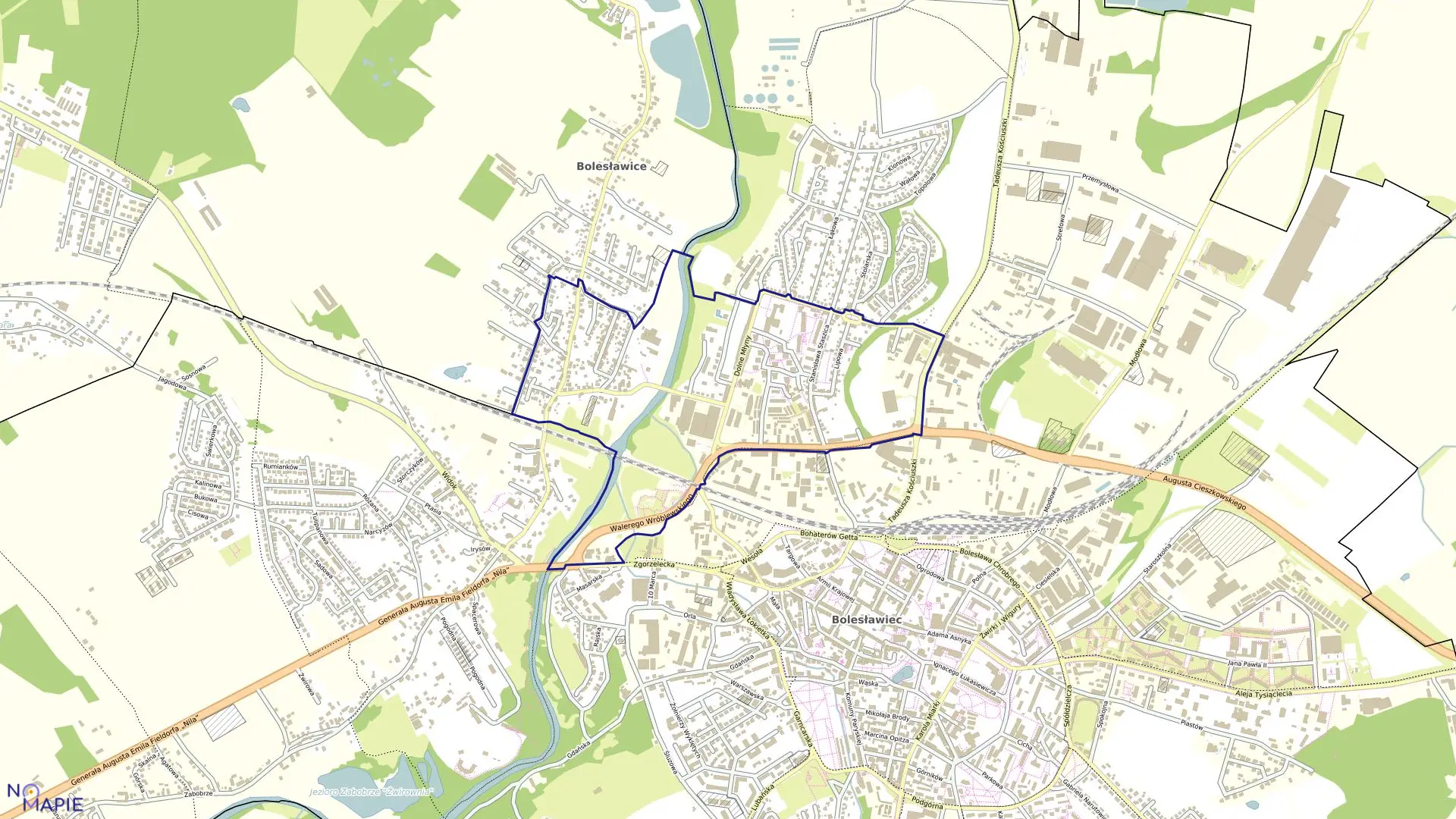 Mapa obrębu Bolesławiec-3 w mieście Bolesławiec