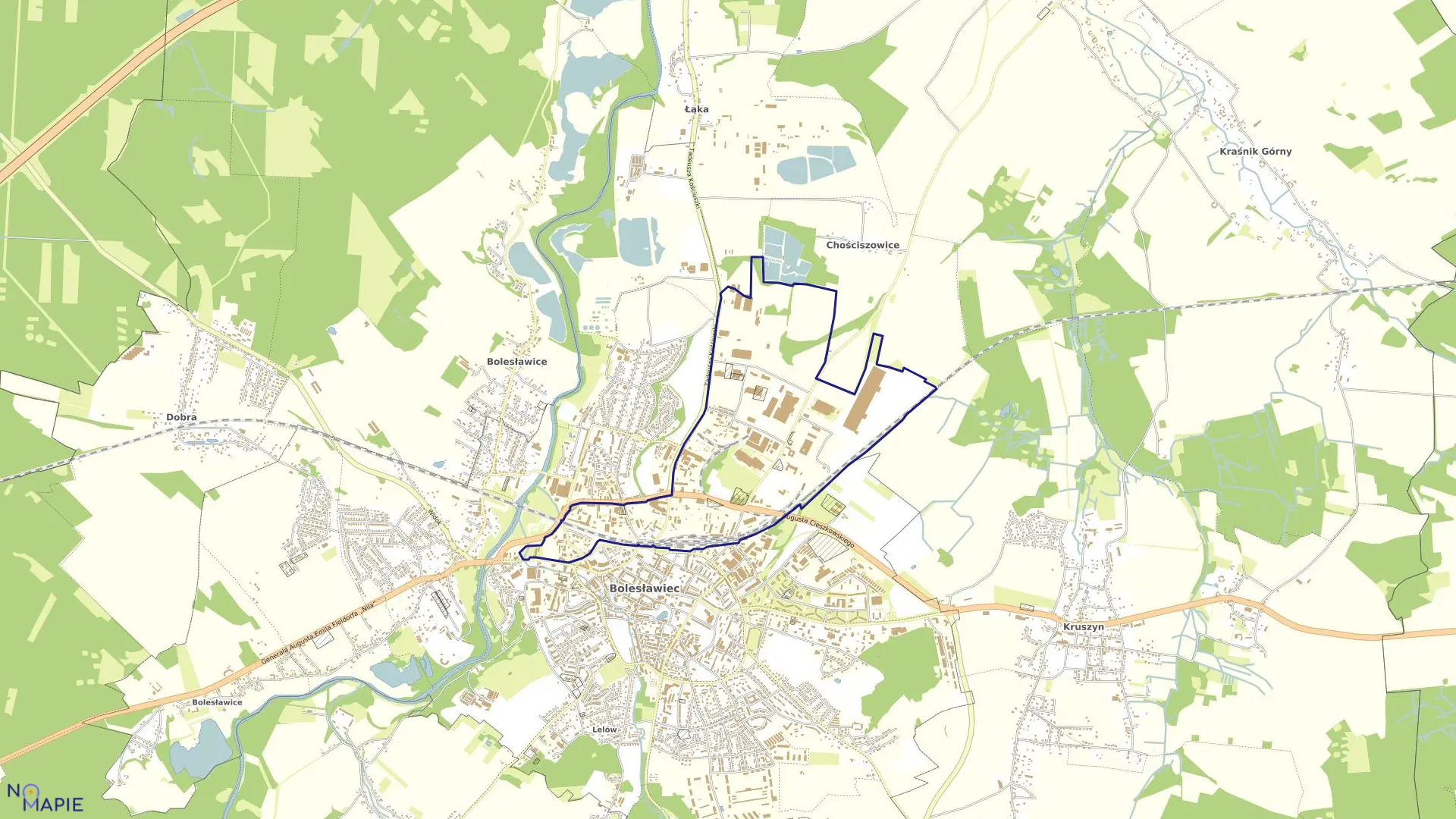 Mapa obrębu Bolesławiec-4 w mieście Bolesławiec