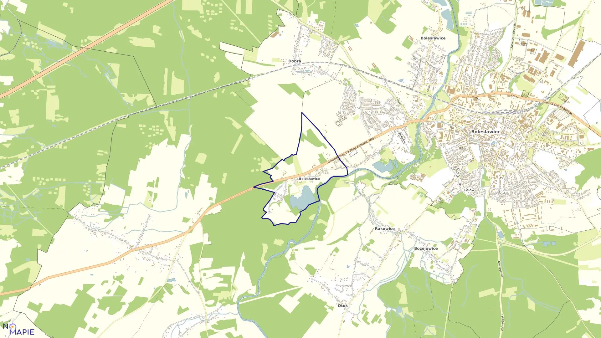 Mapa obrębu Bolesławiec-5 w mieście Bolesławiec