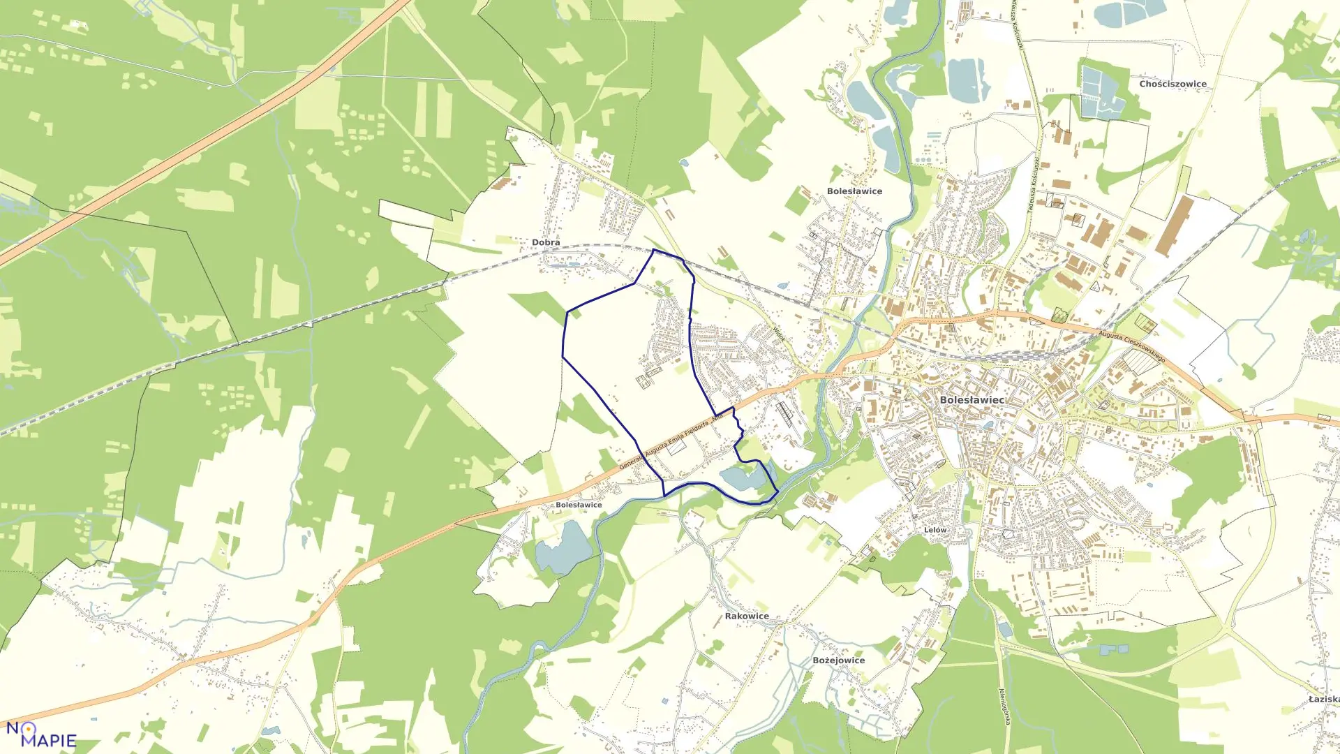 Mapa obrębu Bolesławiec-6 w mieście Bolesławiec