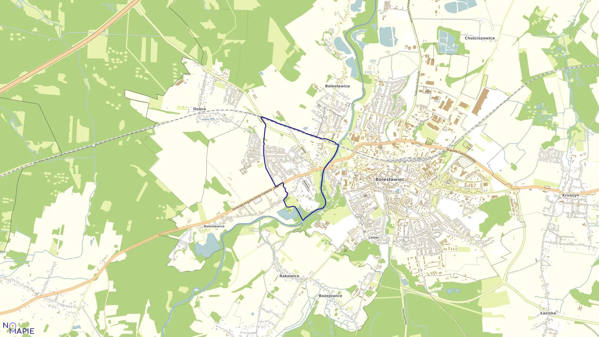 Mapa obrębu Bolesławiec-7 w mieście Bolesławiec