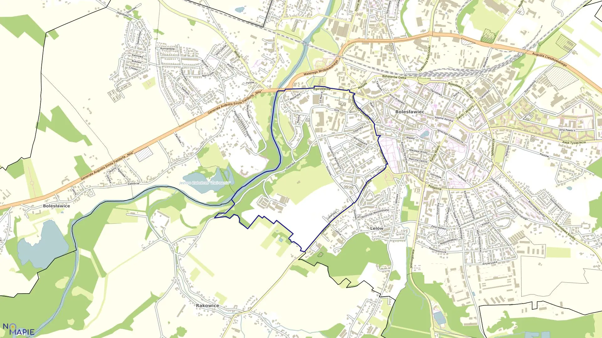 Mapa obrębu Bolesławiec-8 w mieście Bolesławiec