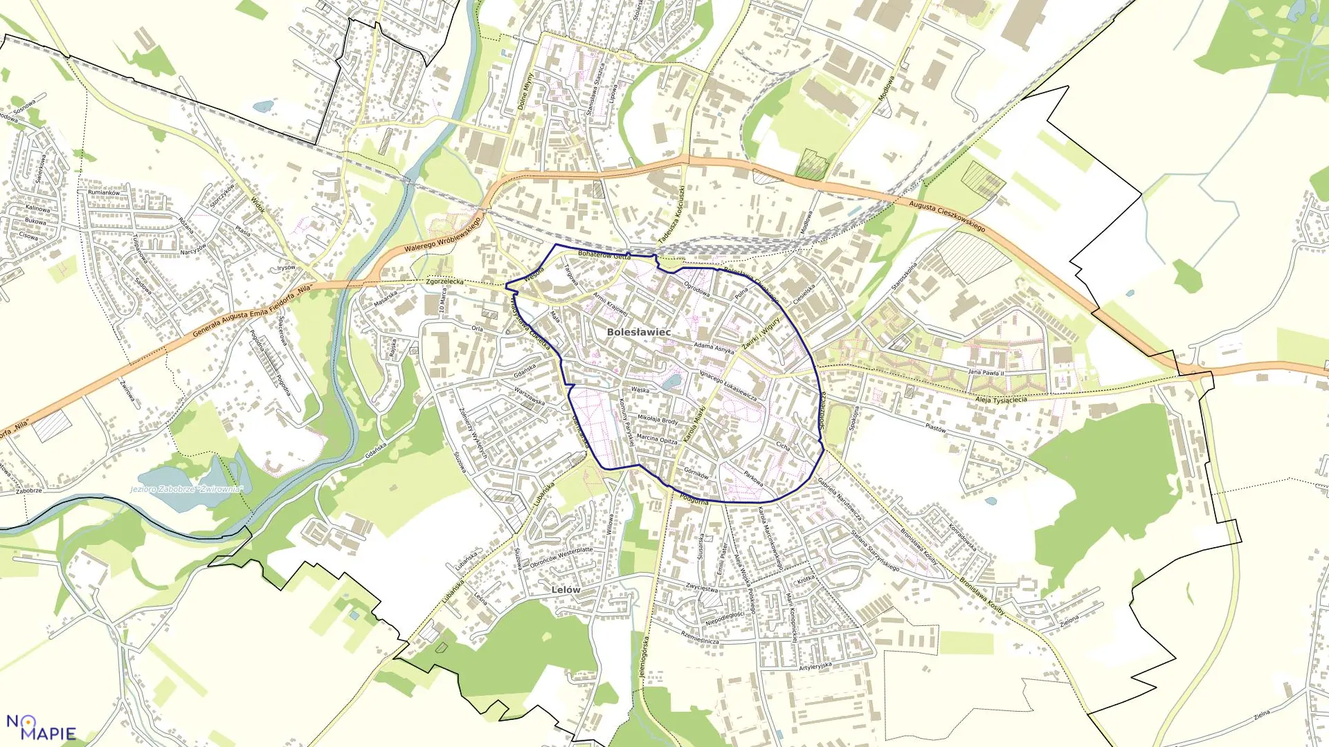 Mapa obrębu Bolesławiec-9 w mieście Bolesławiec